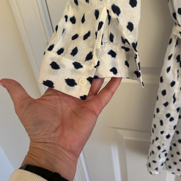 Old Navy Women Blue & White polka dot dress 3/4 Sleeves SZ XS - Picture 4 of 11